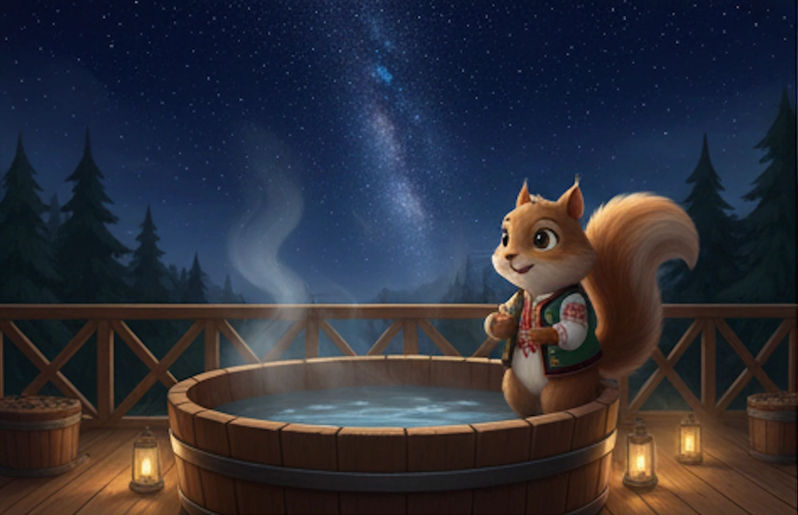 Оренда вілли з чаном у Карпатах під зірками